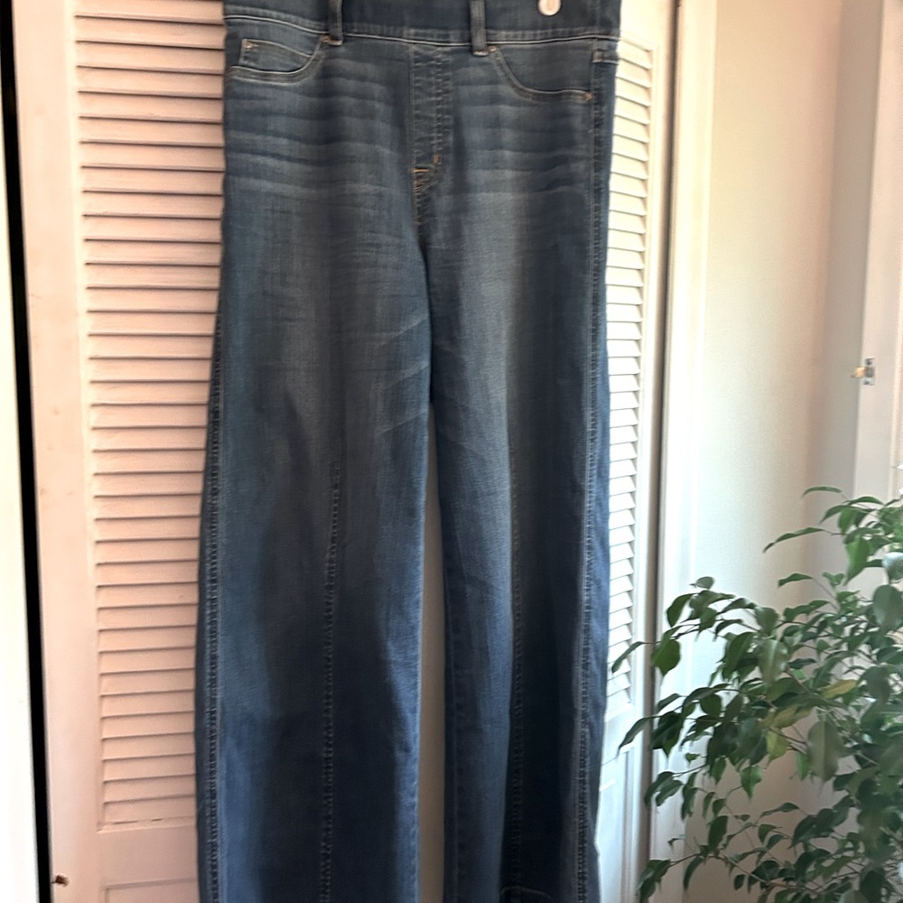 Spanx seamed wide leg jeans size Large